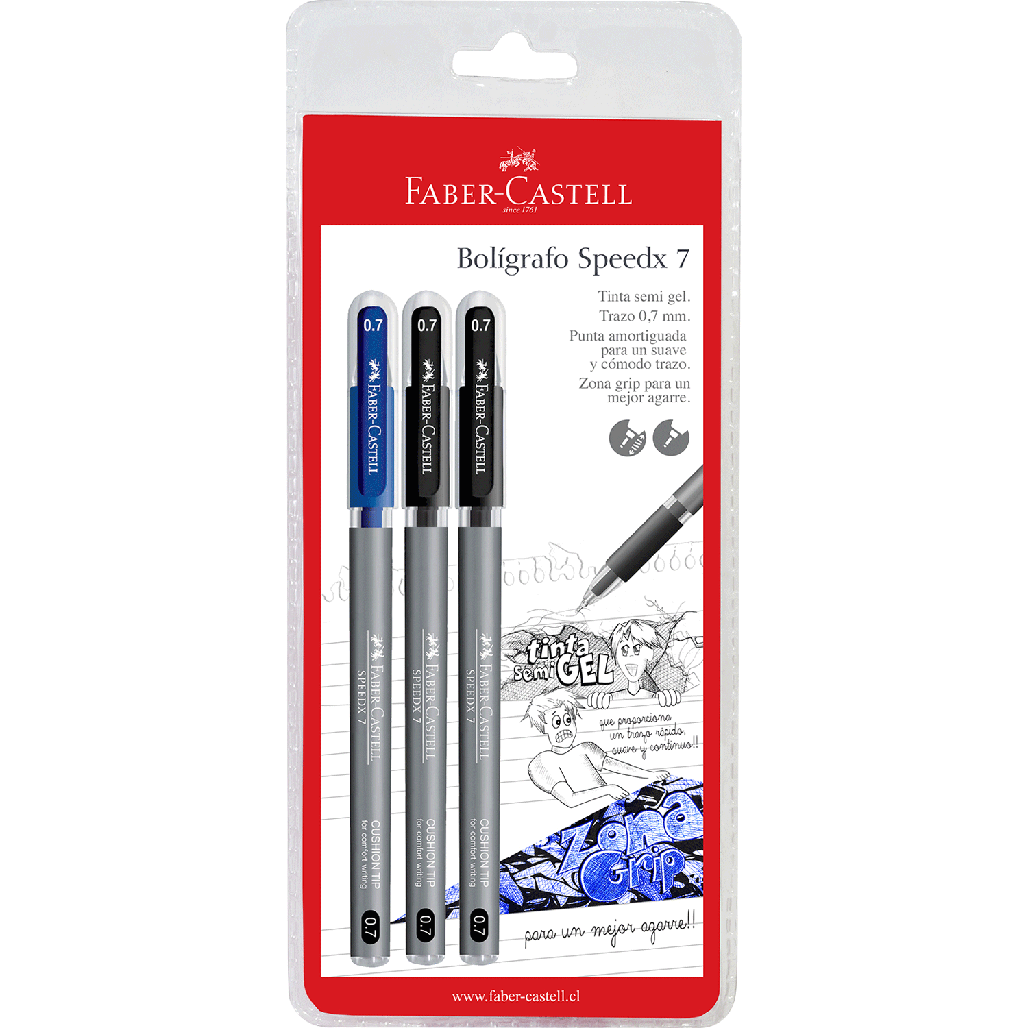 Bolígrafos tinta semi gel speedx 7 3 un.