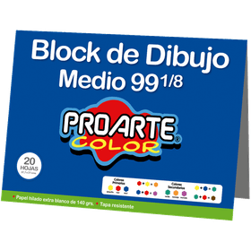 Block de Dibujo N°99 1/8 Proarte Color 20 Hojas