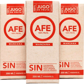 Pack 3 un. Jugo Afe Natural Manzana 200 cc