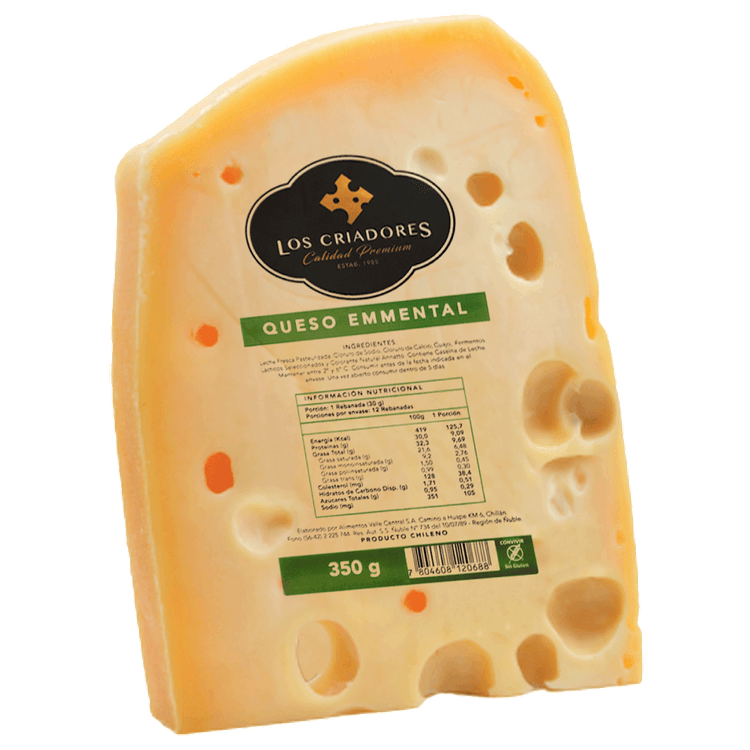 Queso Emmental Los Criadores Trozo 350 g Jumbo.cl
