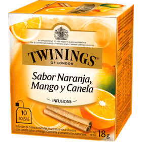 Infusión Aromatizada Twinings Naranja, Canela y Mango 10 Bolsitas