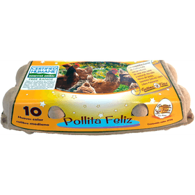 Huevos Gallina Feliz Pollita Feliz Medianos Color 10 un.