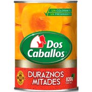 Duraznos En Conserva Dos Caballos Mitades 480 g drenado