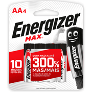 Pilas Alcalinas Energizer AA 4 un.