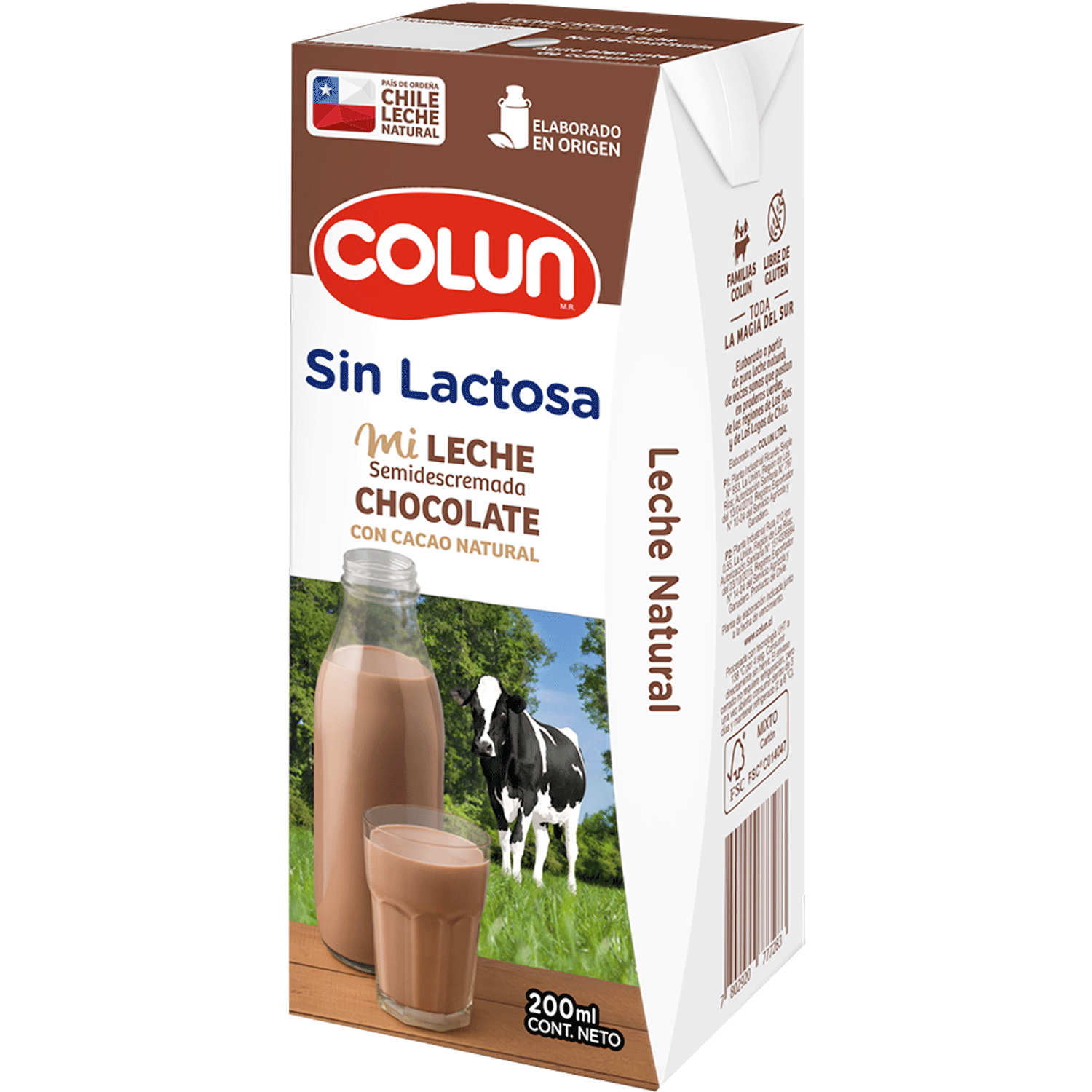 Leche Entera Sin Lactosa 1 Lt Colun, Pack 6