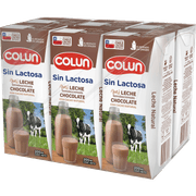 Pack 6 un. Leche Colun Sin Lactosa Chocolate 200 ml