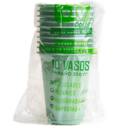 Vasos Verde Bioely 350 cc 10 un.