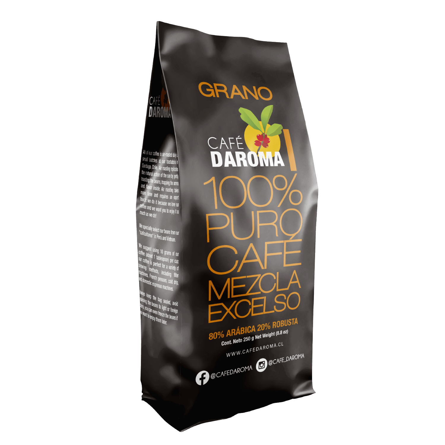 Café en Grano Café D' Aroma Bolsa 250 g, Mezcla excelso