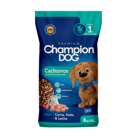 Alimento Perro Cachorro Champion Dog Carne, Pollo y Leche 8 kg