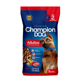 Alimento Perro Adulto Champion Dog Carne y Cereales 3 kg