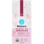 Chocolate Amargo Manare Orgánico Sin Azcúcar 62% Cacao  100 g