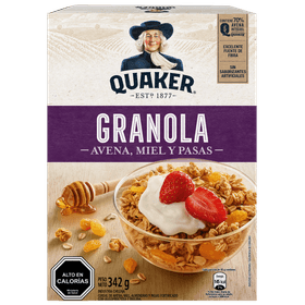 Granola Quaker Miel, Almendras y Pasas 320 g