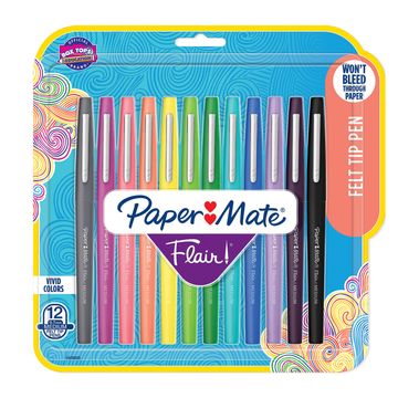 Bolígrafo tinta flair x12 pastel + Clásicos (tiralíneas)