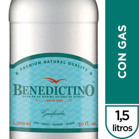 Agua Purificada Benedictino Gasificada 1.5 L