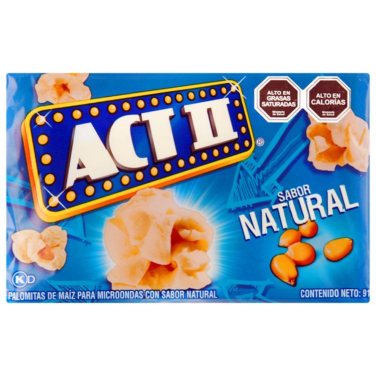 Popcorn Act Ii Bolsa 91 G Natural Para Microondas Jumbocl