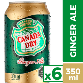 Pack 6 un. Bebida Canada Dry Ginger Ale Lata 350 ml