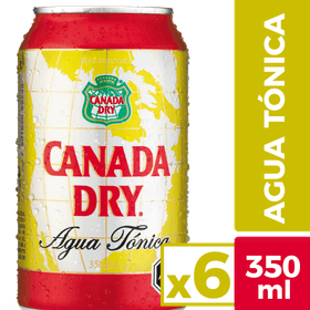Pack 6 un. Bebida Agua Tónica Canada Dry 350 ml