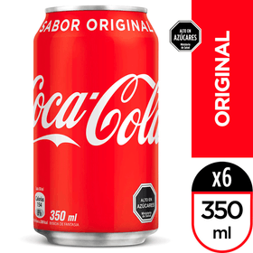 Pack 6 un. Bebida Coca-Cola Original 350 cc