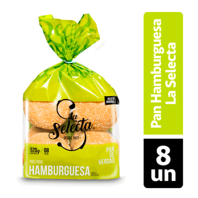 Pan Hamburguesa Selecta 520 g 8 un.
