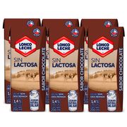 Pack 6 un. Leche Loncoleche Chocolate Semidescremada Sin Lactosa 200 ml