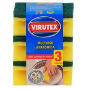 Esponja Virutex Acanalada Antibacterial 3 un.