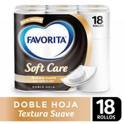 Papel Higiénico Favorita Soft Care Doble Hoja 24 m 18 un.