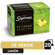 Té Verde Supremo Aromatizado con Limón 40 g 20 Sobres