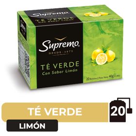 Té Verde Supremo Aromatizado Con Limón 40 g 20 Sobres