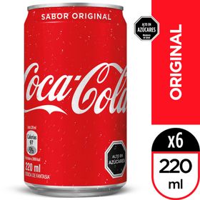 Pack 6 un. Bebida Coca-Cola Original 220 cc