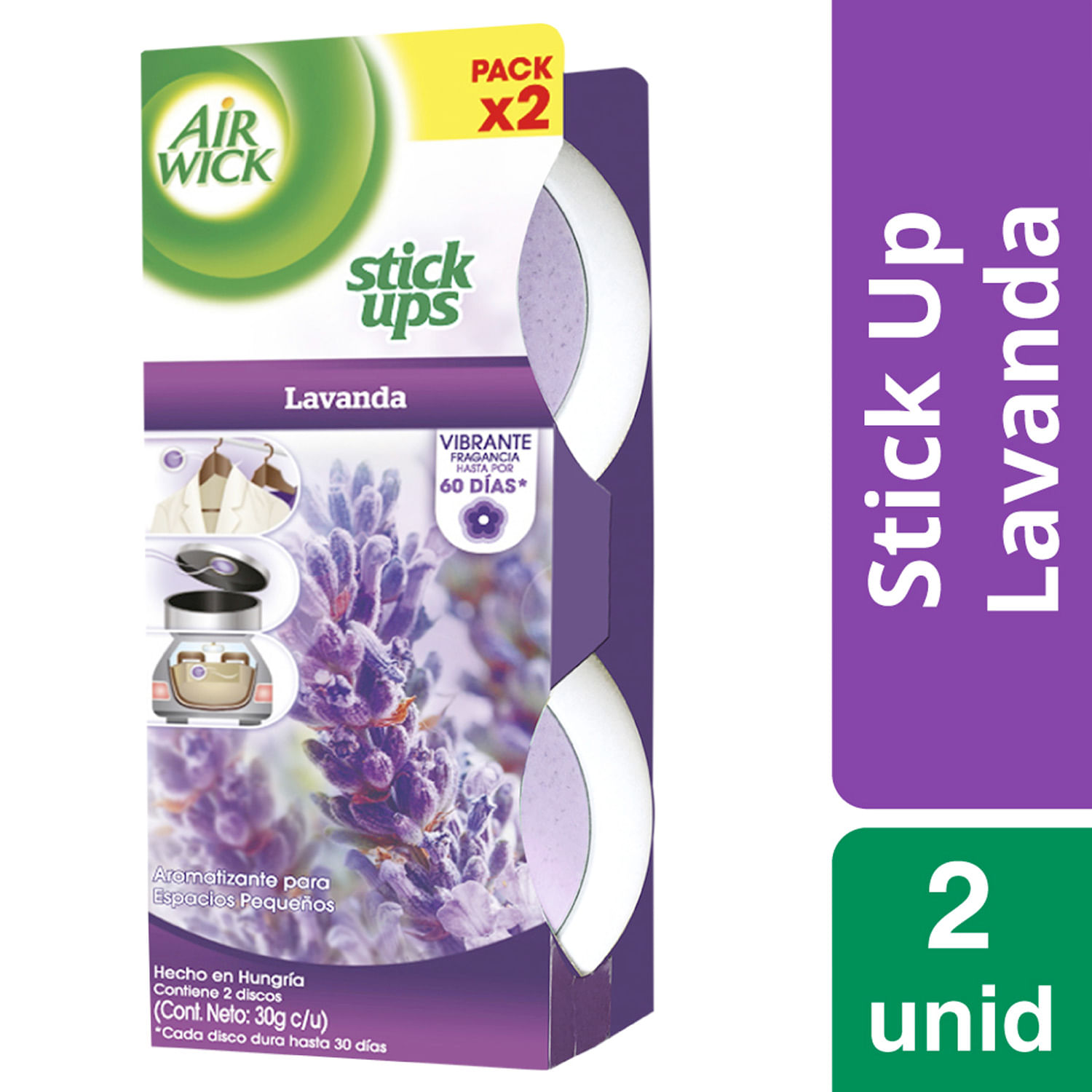 Desodorante Ambiental Air Wick Stick Up Lavanda 30 g 2 un. Jumbo.cl