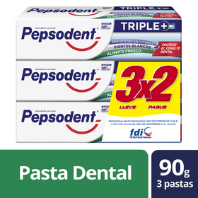 Pasta Dental Pepsodent Triple 3 un. 90 g