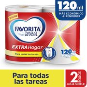 Toalla de Papel Favorita Extra Hogar 2 un. 60 m