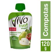 Compota Vivo Fruta & Veggies Manzana Pera Espinaca 120 g