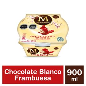 Helado Bresler Postre Magnum Chocolate Blanco y Frambuesa 900 ml