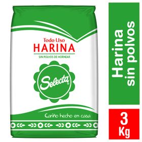 Harina Selecta Sin Polvos de Hornear 3 kg