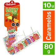 Chupetes Loly Fruta Bolsa 80 g 10 un.