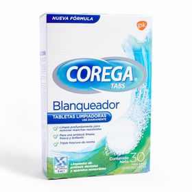 Tabletas Limpiadoras Corega Prótesis Dental Blanqueador 30 un.