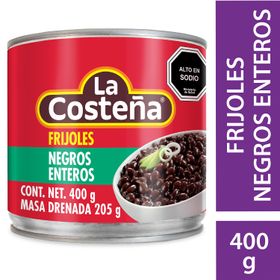 Frijoles Negros Enteros Costeña 205 g