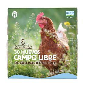 Huevos Ecoterra Gallinas Libres Medianos 30 un.