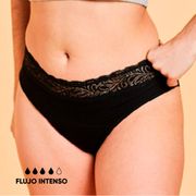 Calzón Menstrual BloodyGreen High Waist Flujo Intenso Negro Talla L