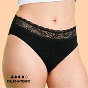 Calzón Menstrual BloodyGreen High Waist Flujo Intenso Negro Talla M