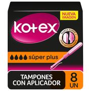 Tampones Kotex Evolution Súper Plus Con Aplicador 8 un.