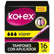 Tampones Kotex Flujo Medio Con Aplicador 16 un.