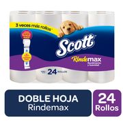 Papel Higiénico Scott Rindemax Doble Hoja 22 m 24 un.