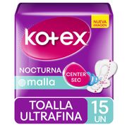 Toallas Higiénicas Kotex Ultrafina Nocturna Con Alas 15 un.