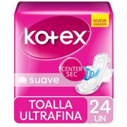 Toallas Higiénicas Kotex Ultrafina Suave 24 un.