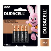Pilas Alcalinas Duracell AAA 4 un.