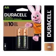 Pilas Recargables Duracell AA 2 un.