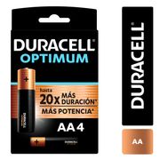 Pilas Duracell Optimum AA 4 un.