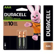 Pilas Recargables Duracell AAA 900 Mah 2 un.